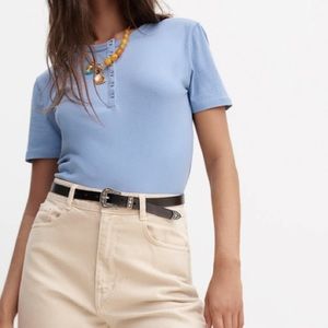 NWT Zara Snap Button Top